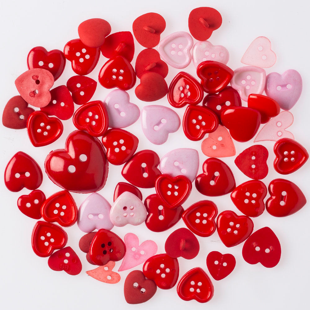 Buttons & Galore Büyük-Küçük Kalp Dekoratif Düğme - VP315